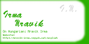 irma mravik business card